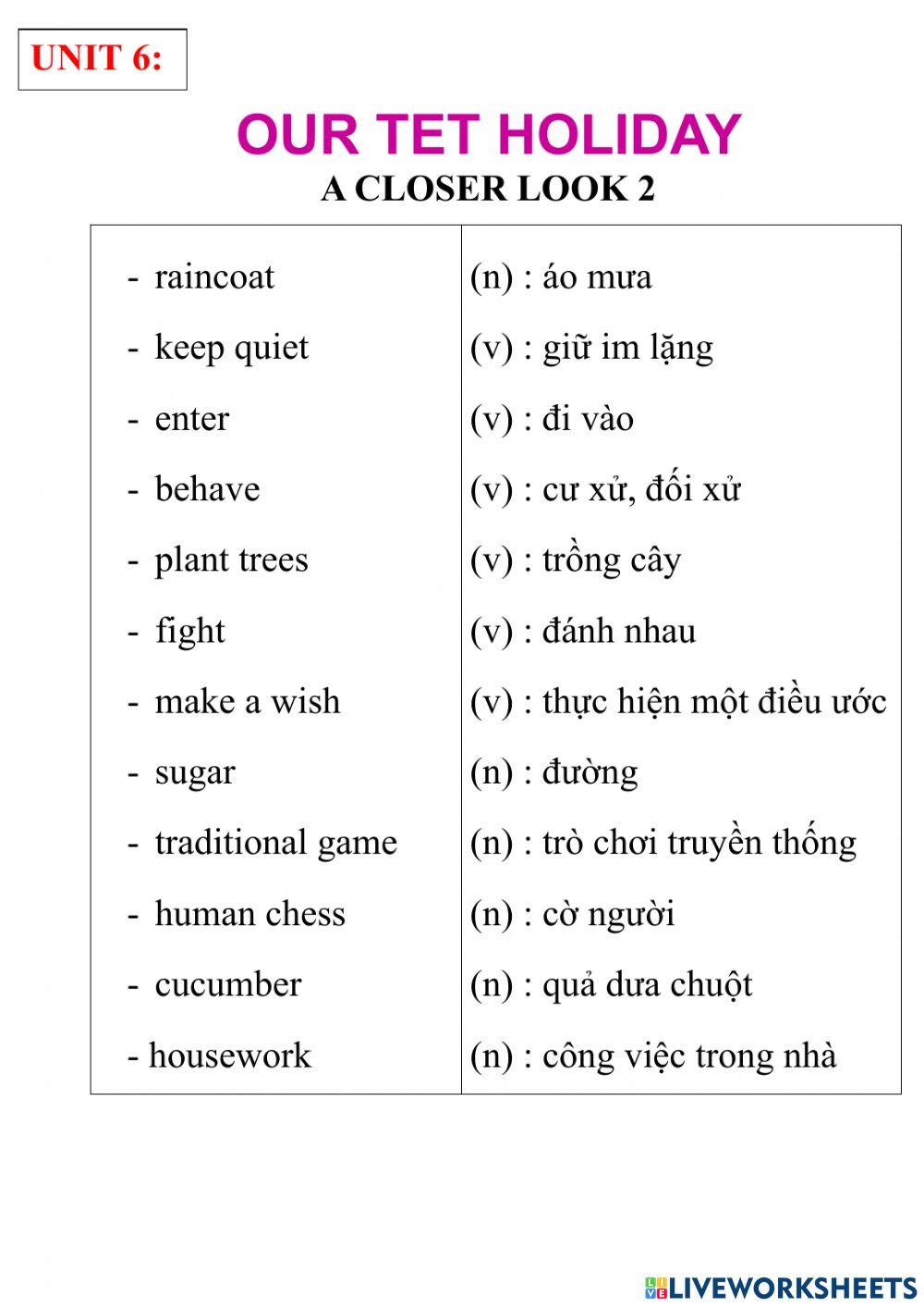 English 6- unit 6- a closer look 2
