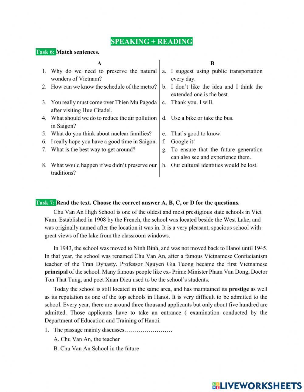 E9 othk Speaking REading