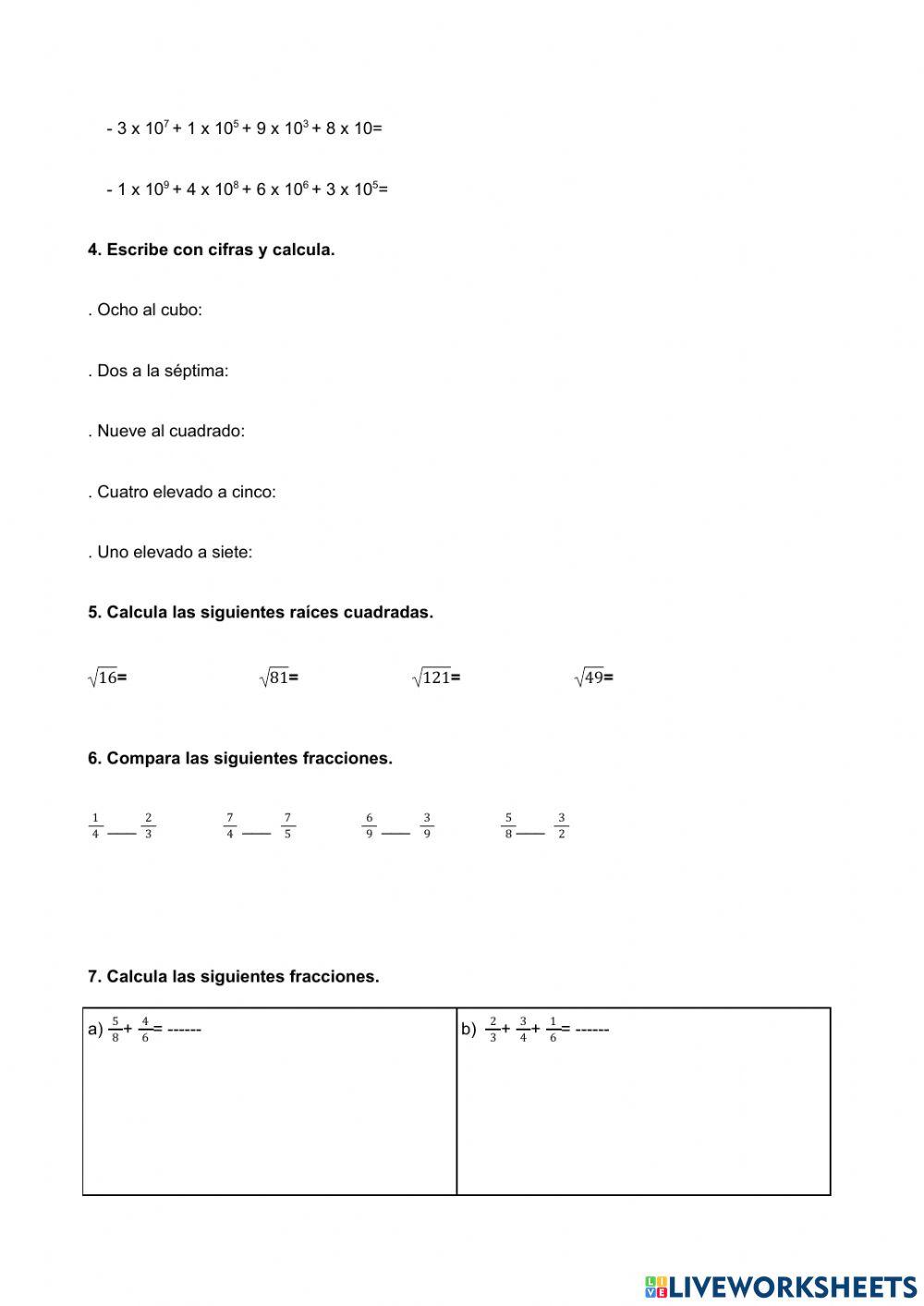 Control de matemáticas 13 de diciembre