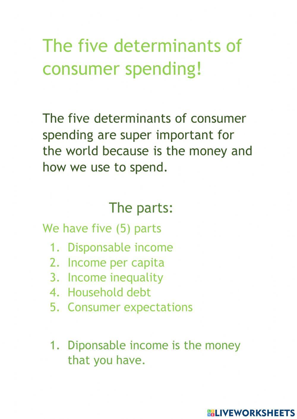 The five determinants of consumer spending