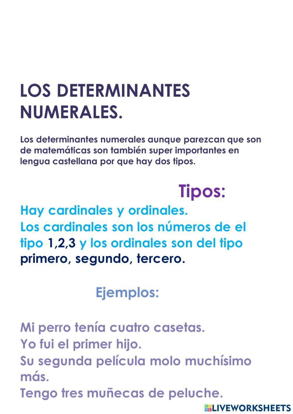 Los determinantes numerales