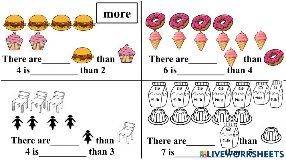 More-less-fewer Revision online exercise for | Live Worksheets