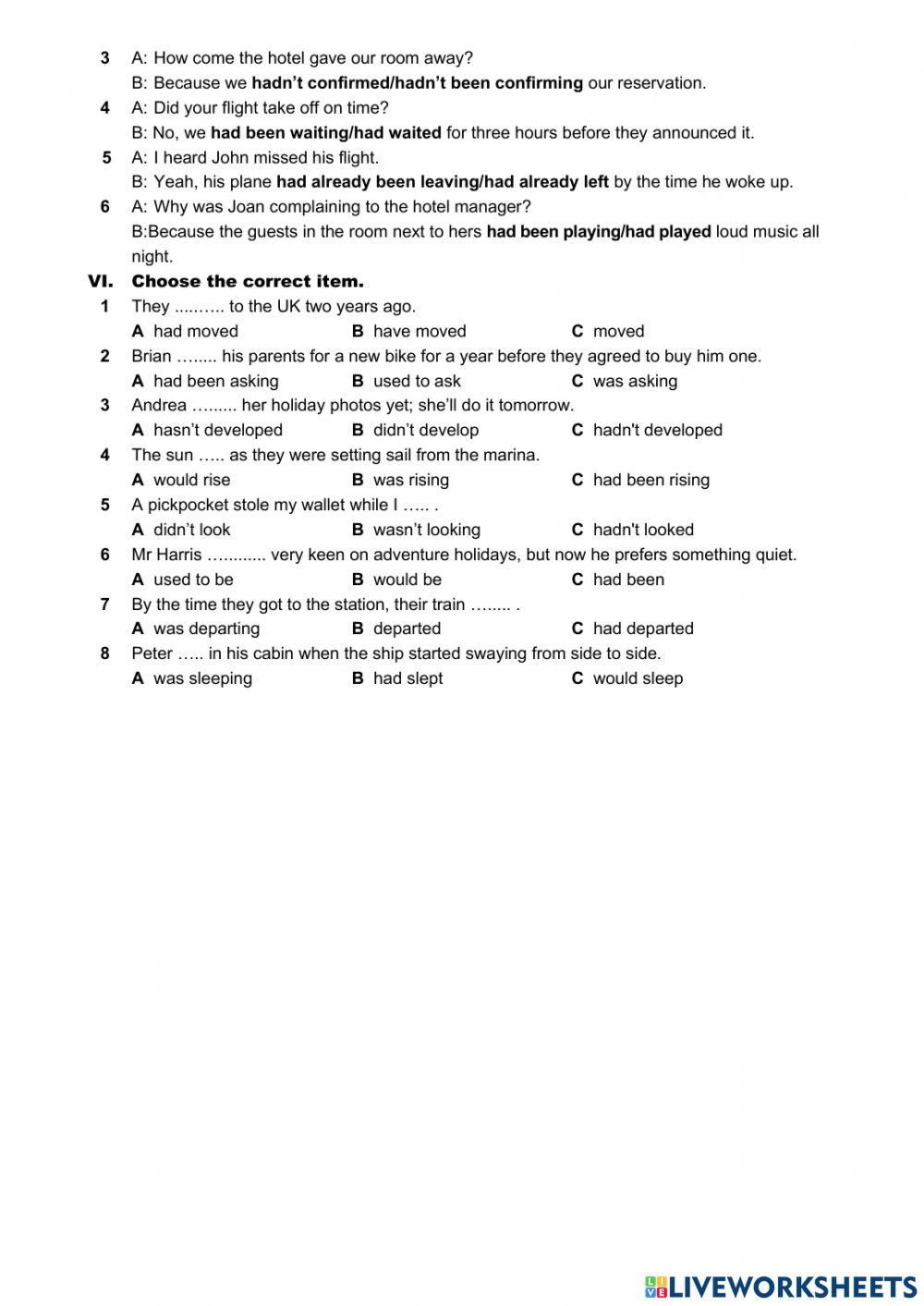 B2 Grammar Subjects