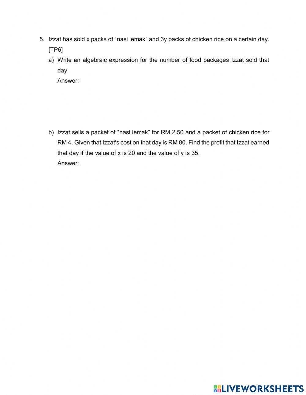 Algebraic Expression