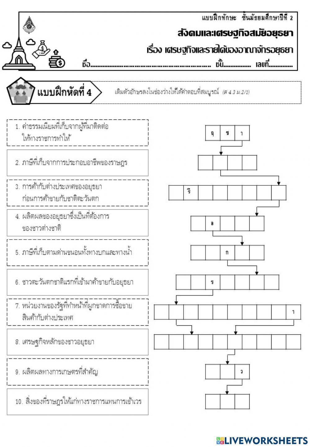 สังคมเศรษฐกิจสมัยอยุธยา