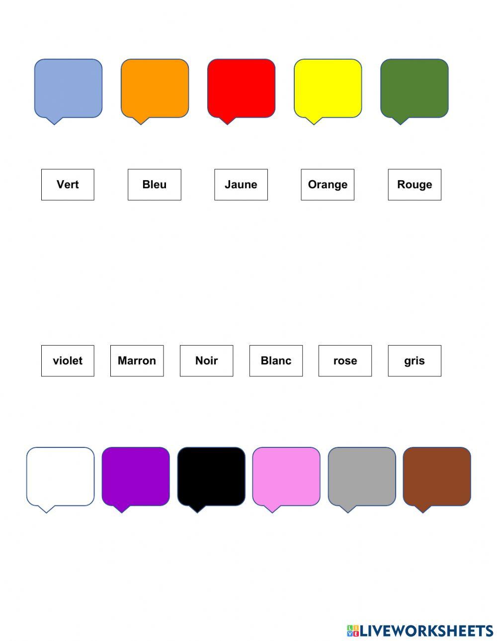 French Colors worksheet | Live Worksheets