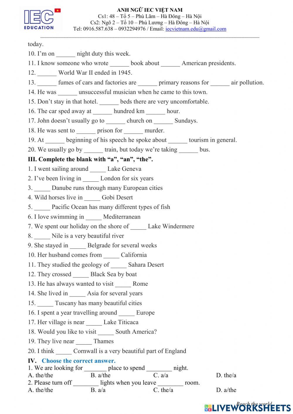 Unit 11 : Grade 6 : Our Greener World.