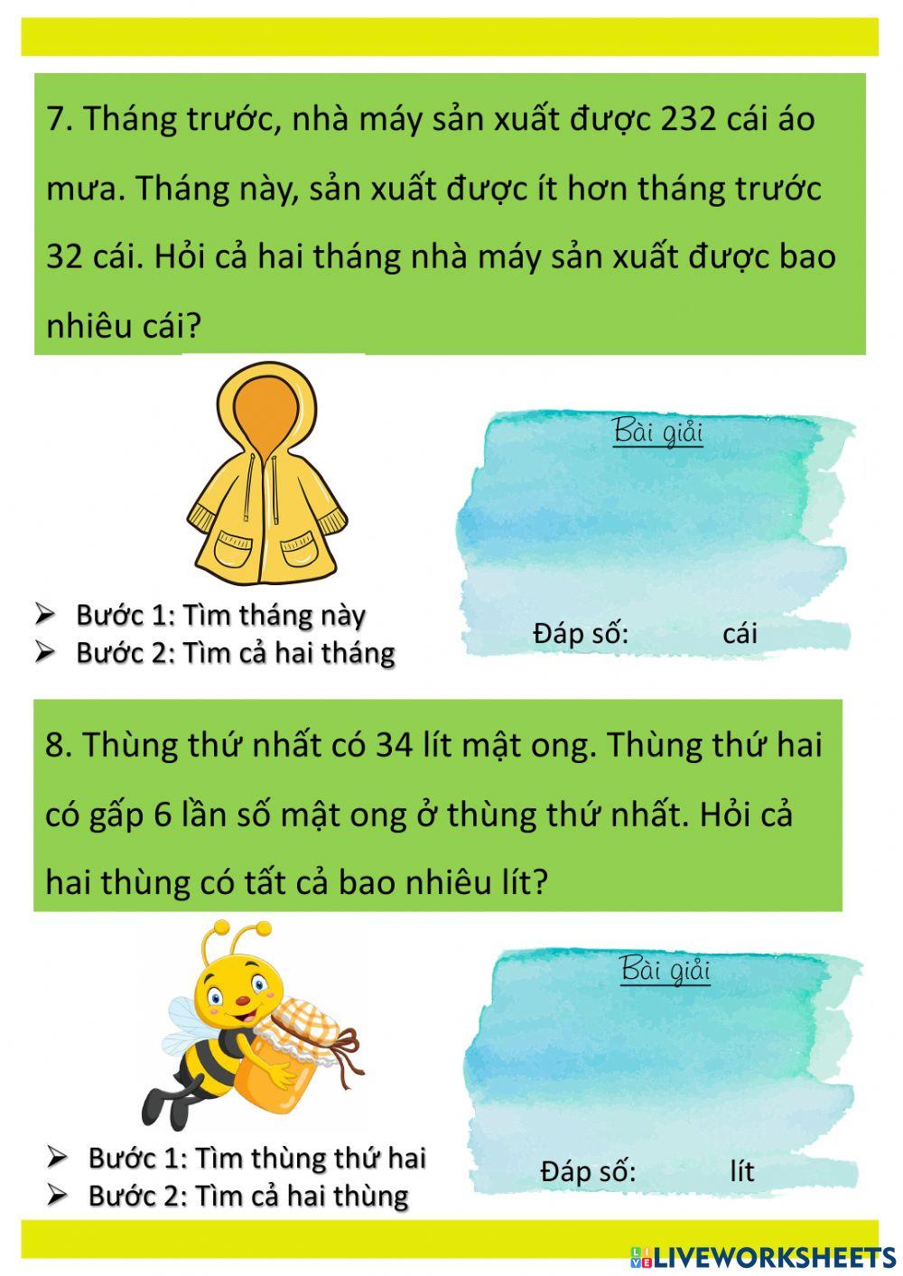 Ôn tập giải toán có lời văn