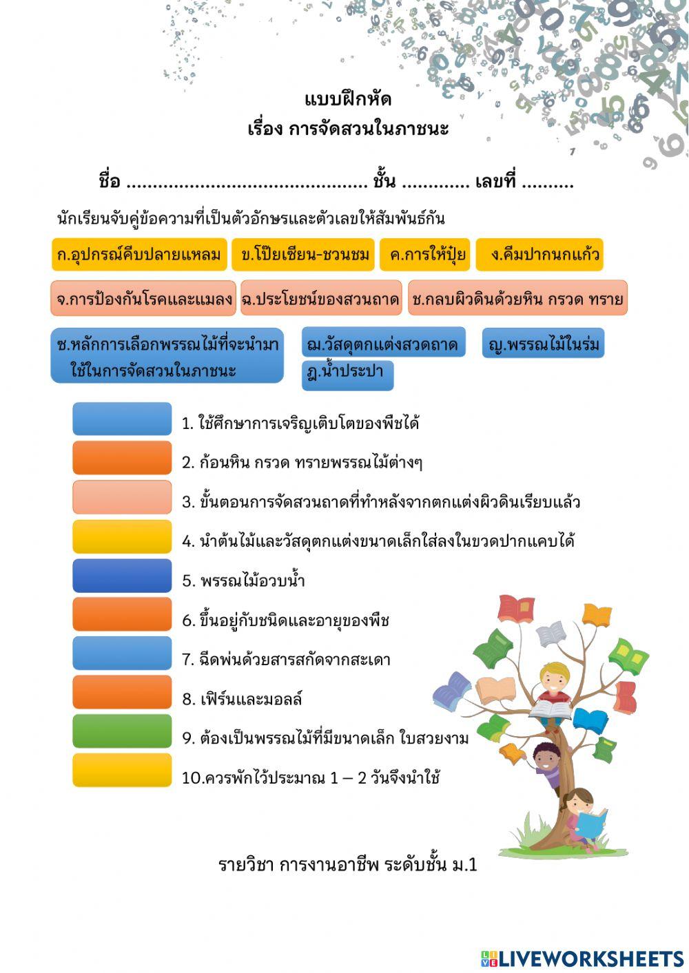 แบบฝึกหัดการจัดสวนในภาชนะ