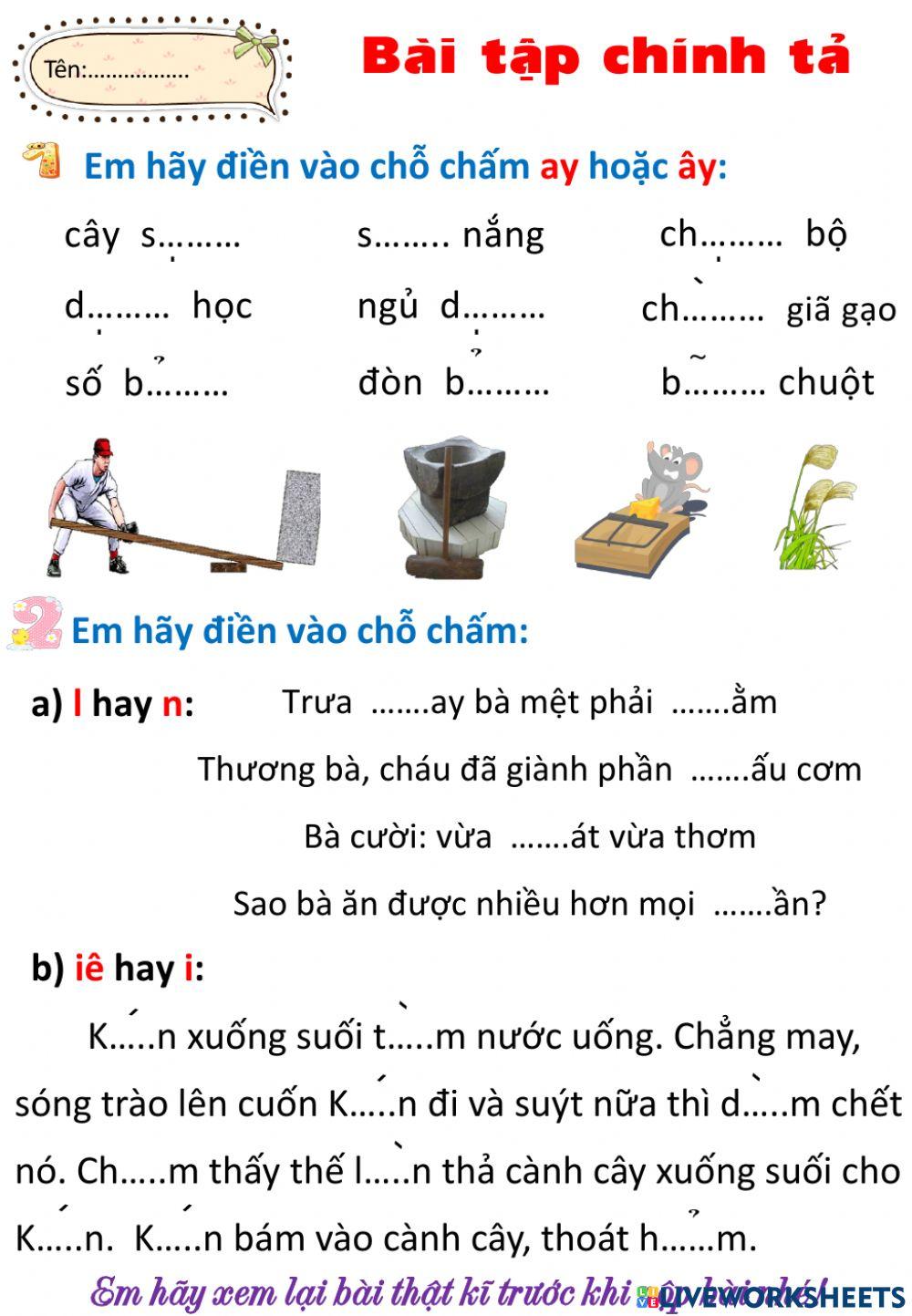 Chính tả tuần 14 thứ 3