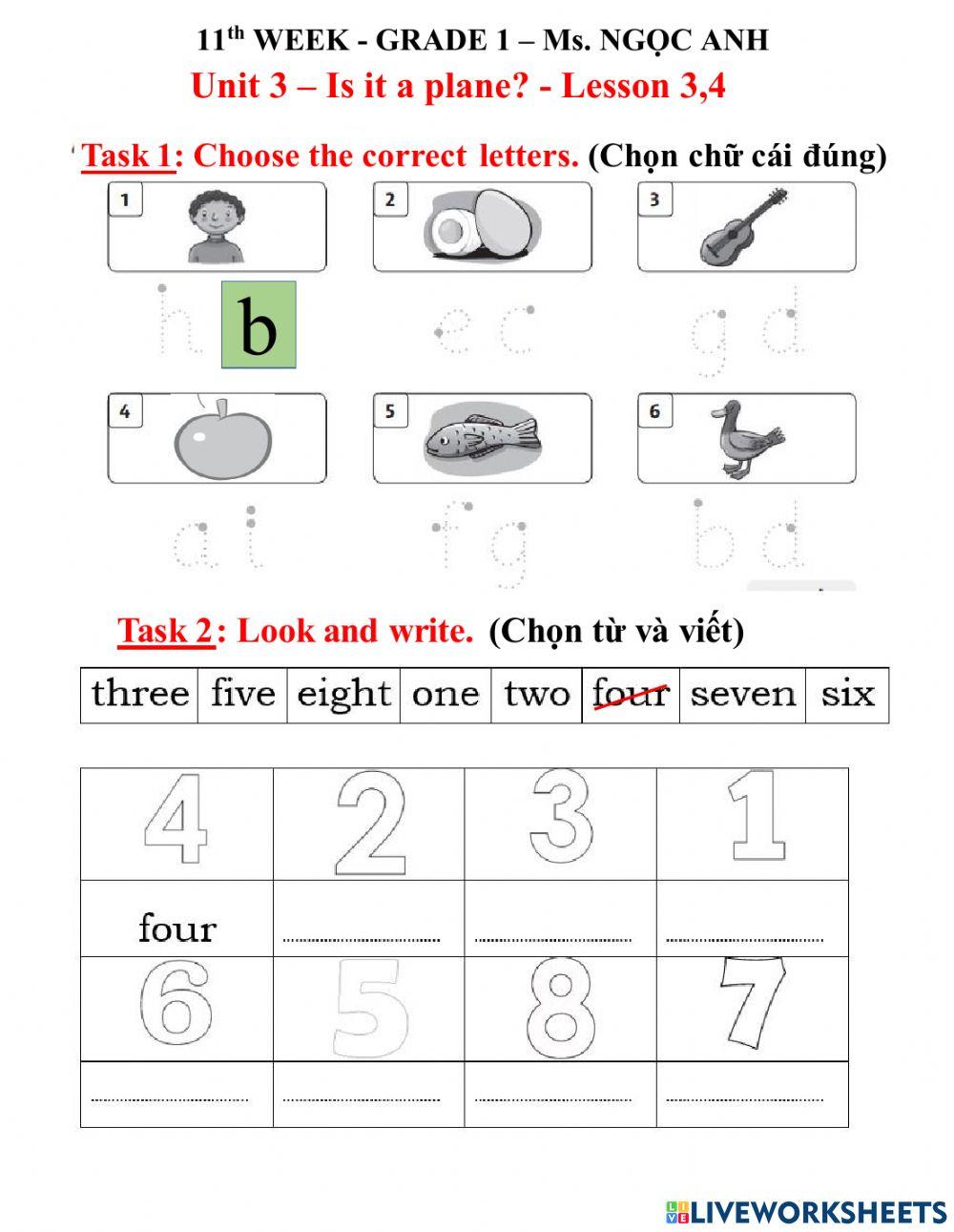 11th WEEK - GRADE 1 – Ms. NGỌC ANH