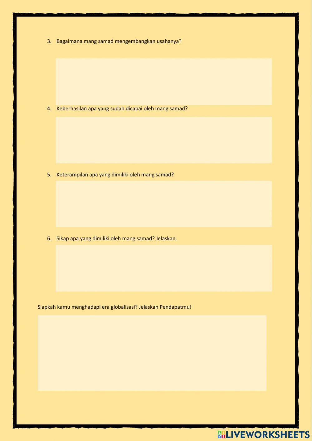 Kegiatan Literasi kelas 6 SD