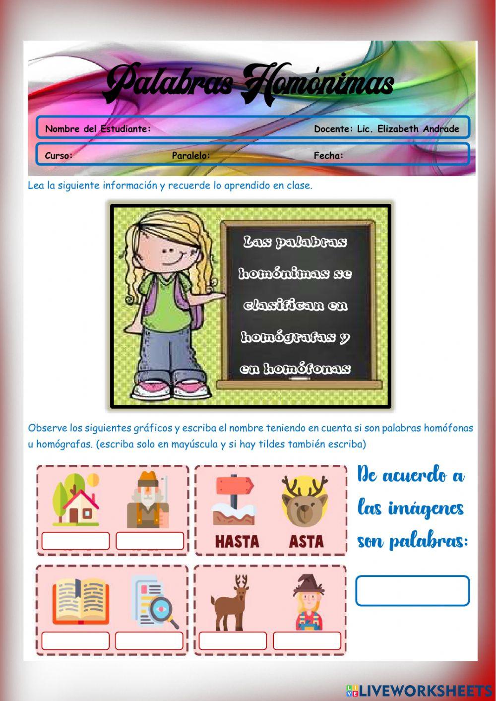 Las Palabras Homónimas