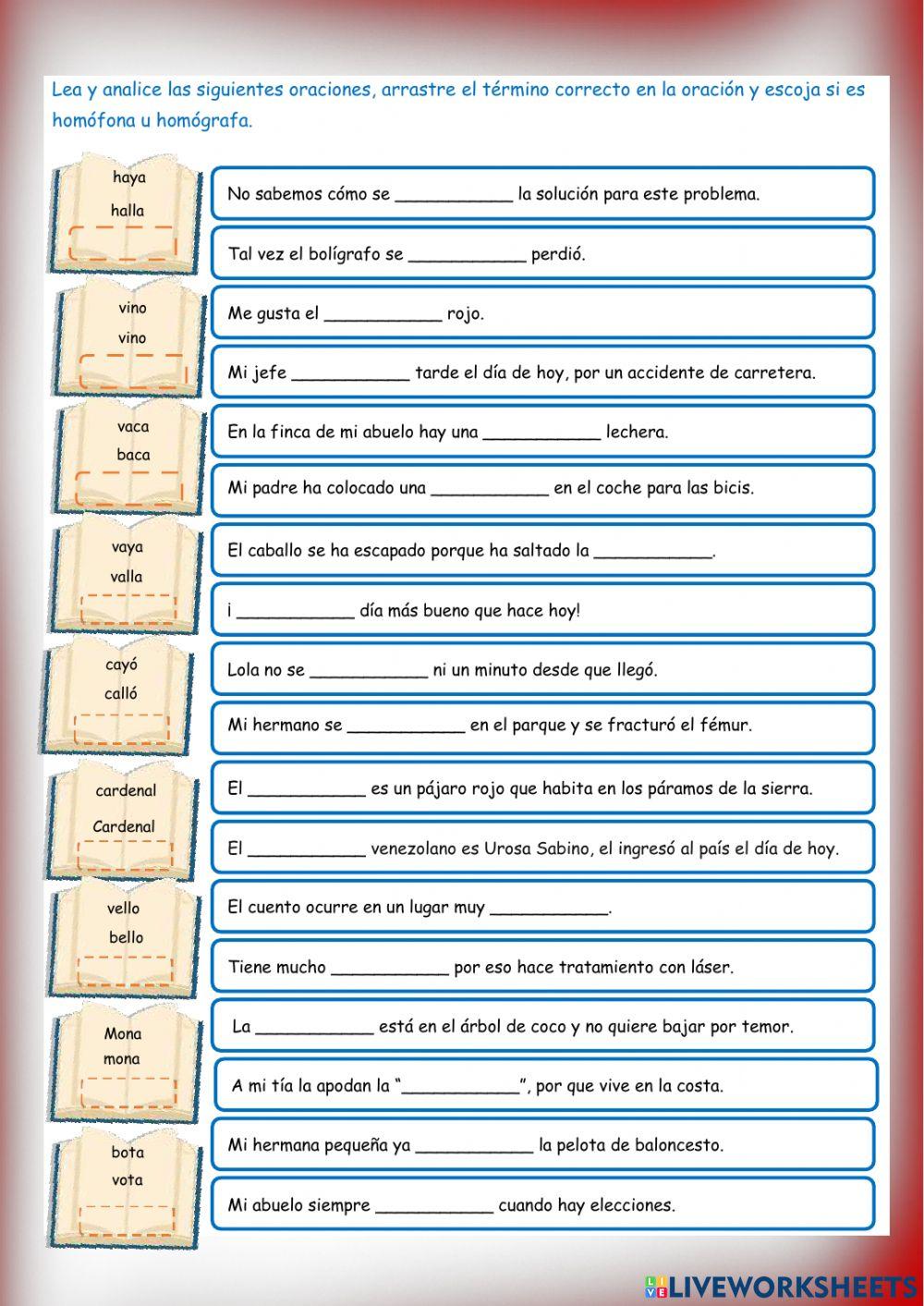 Las Palabras Homónimas