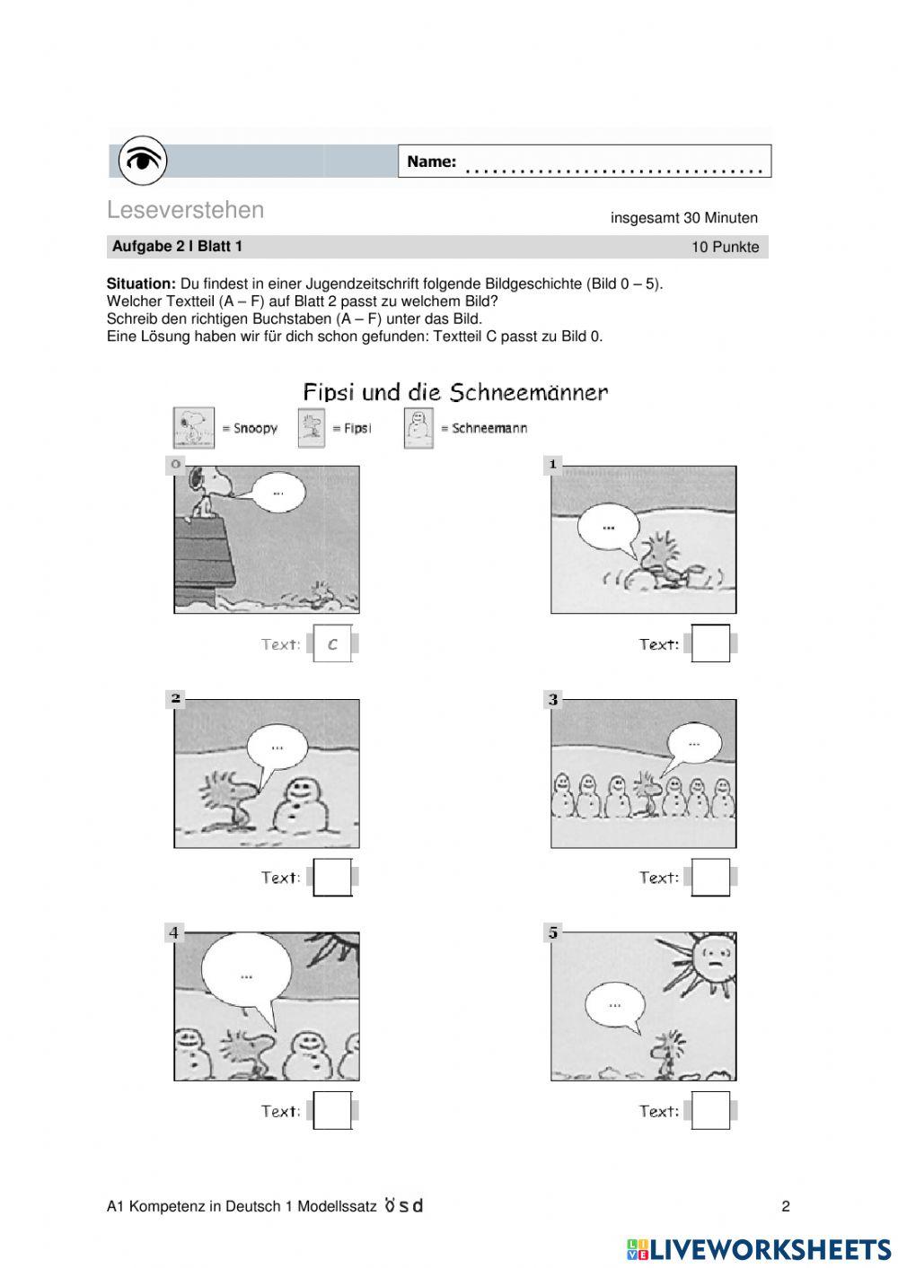 leseverstehen-a1-online-exercise-for-live-worksheets