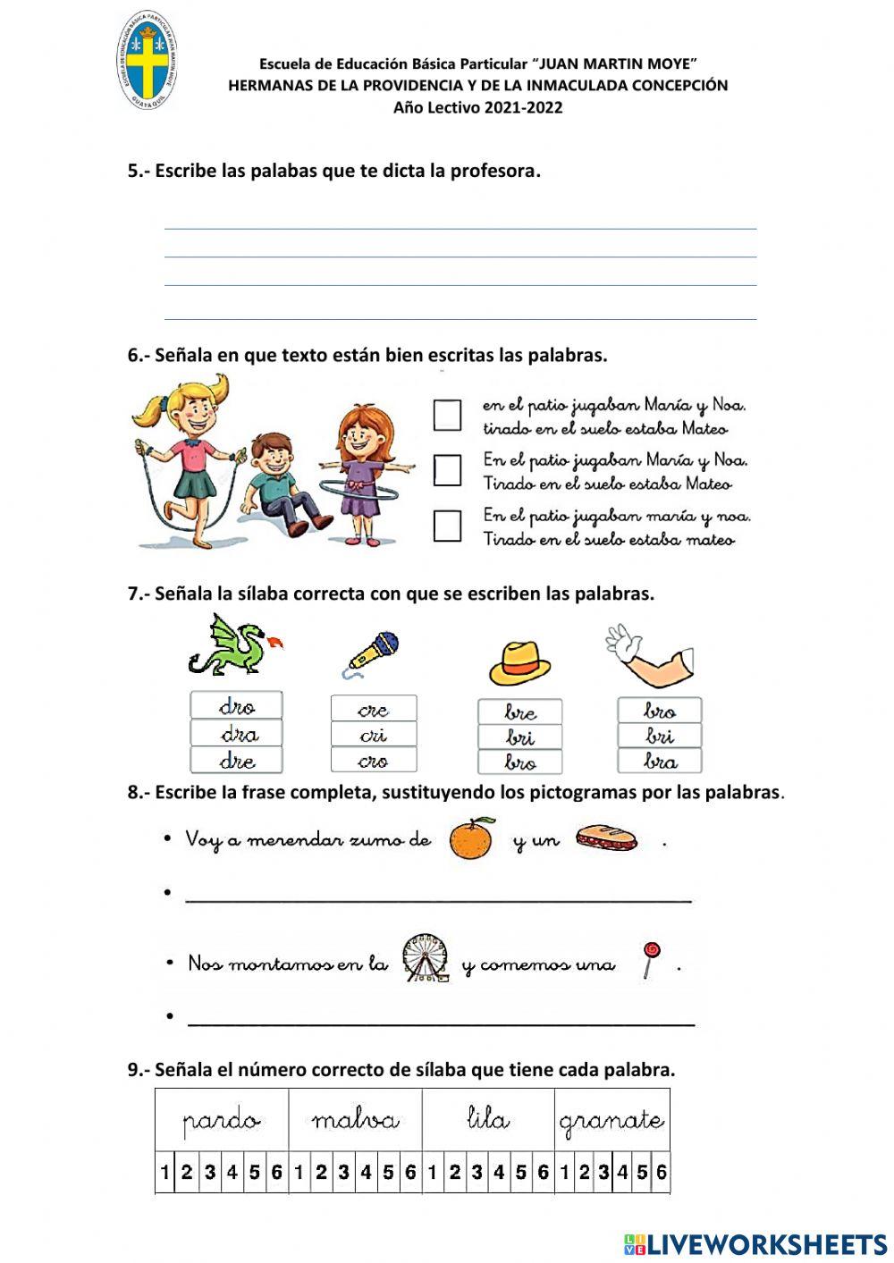 Evaluación de aspirantes a tercero