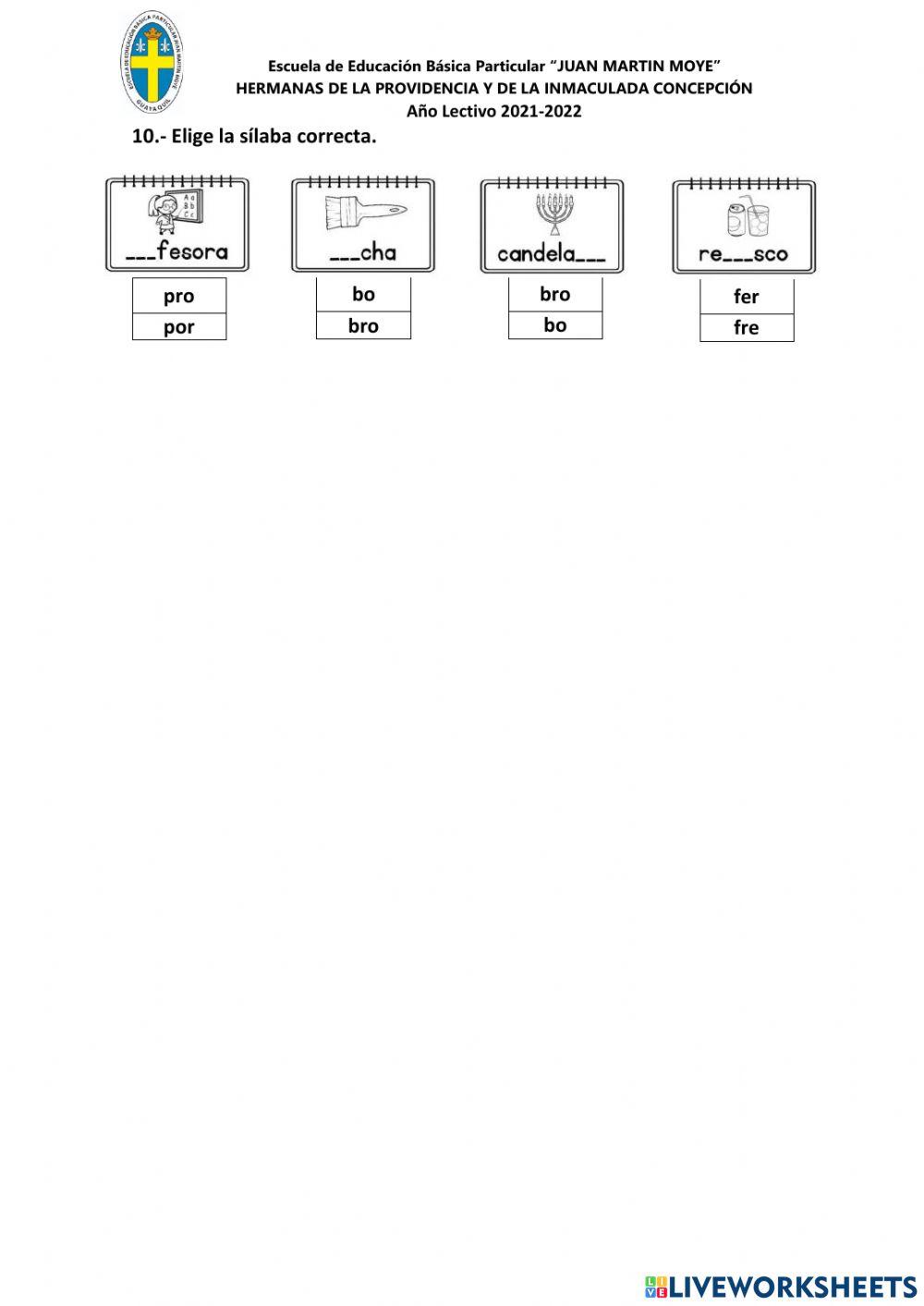 Evaluación de aspirantes a tercero
