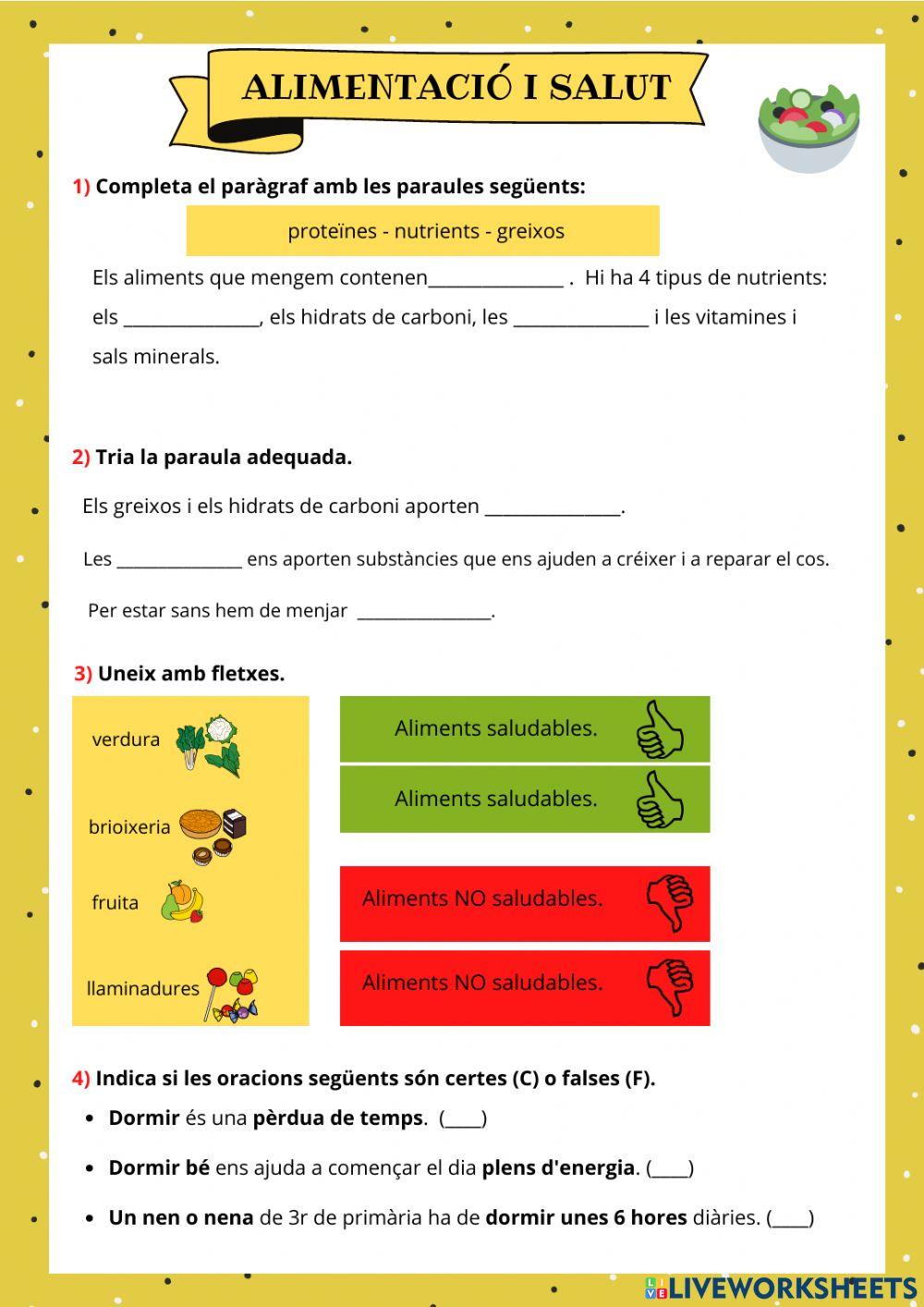 Salut i alimentació