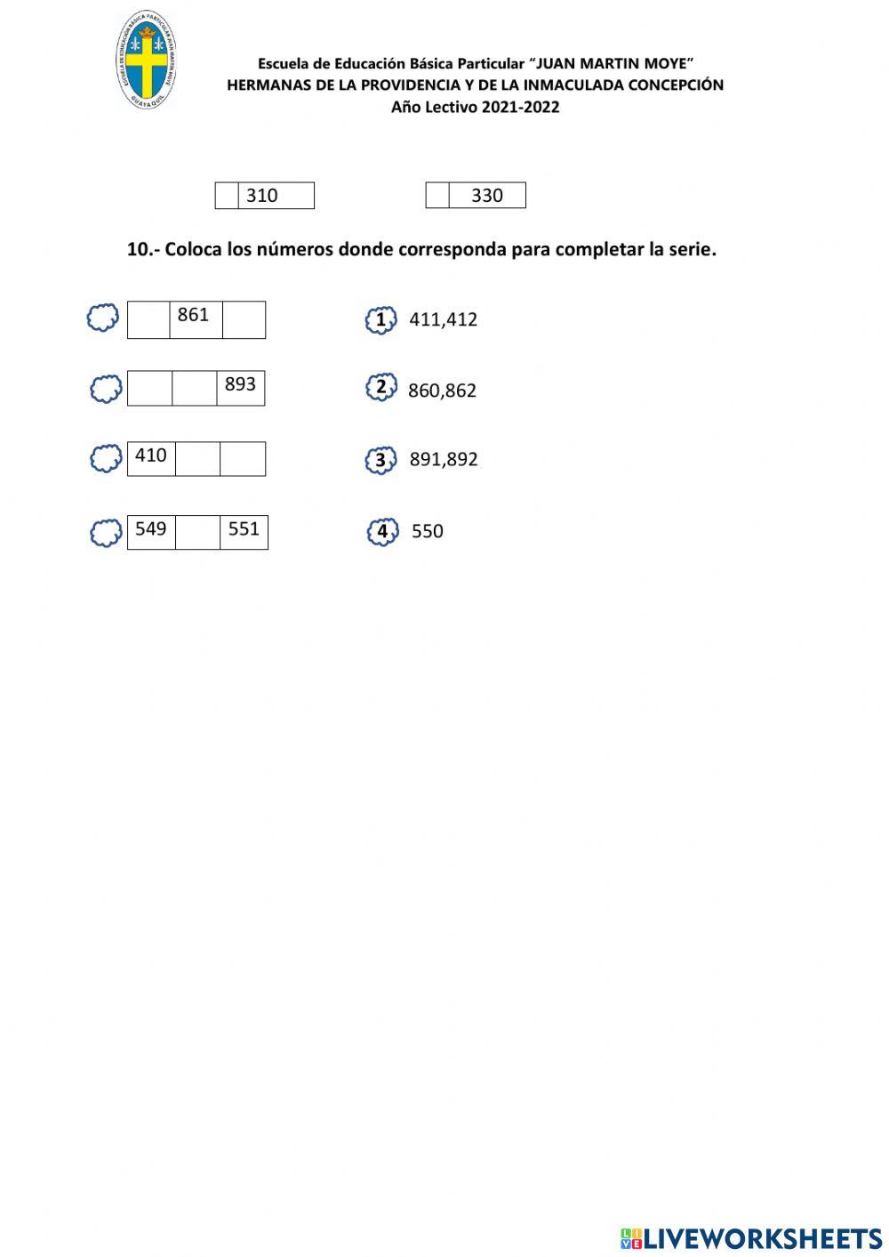 Evaluación de aspirantes a tercero