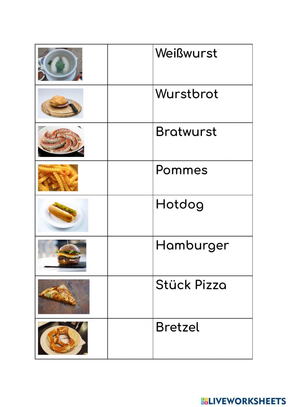 Artikeln an der Imbissbude