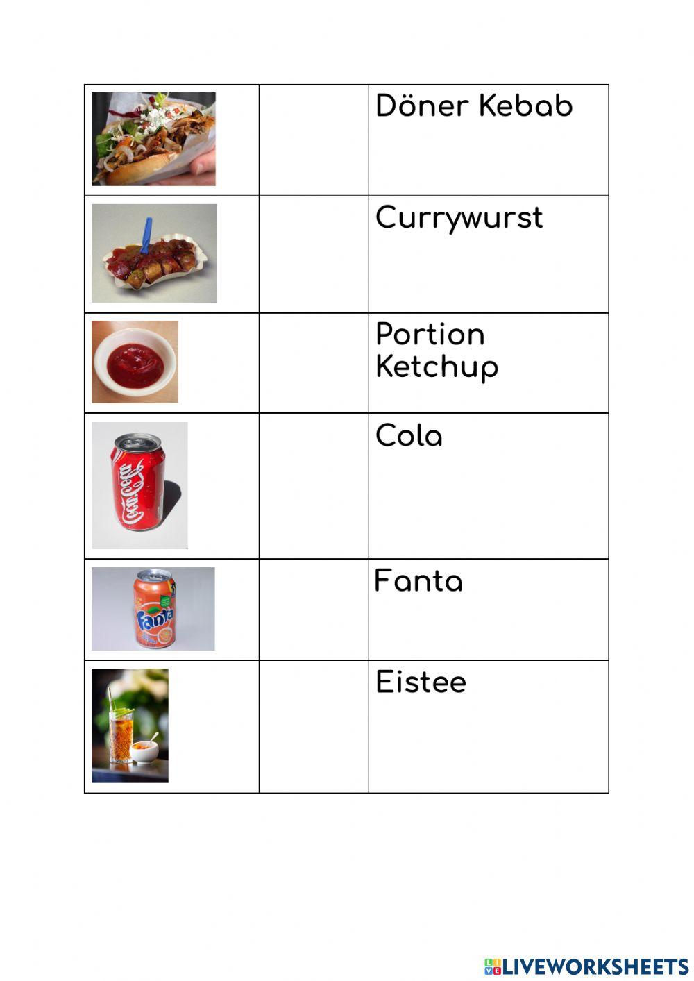 Artikeln an der Imbissbude