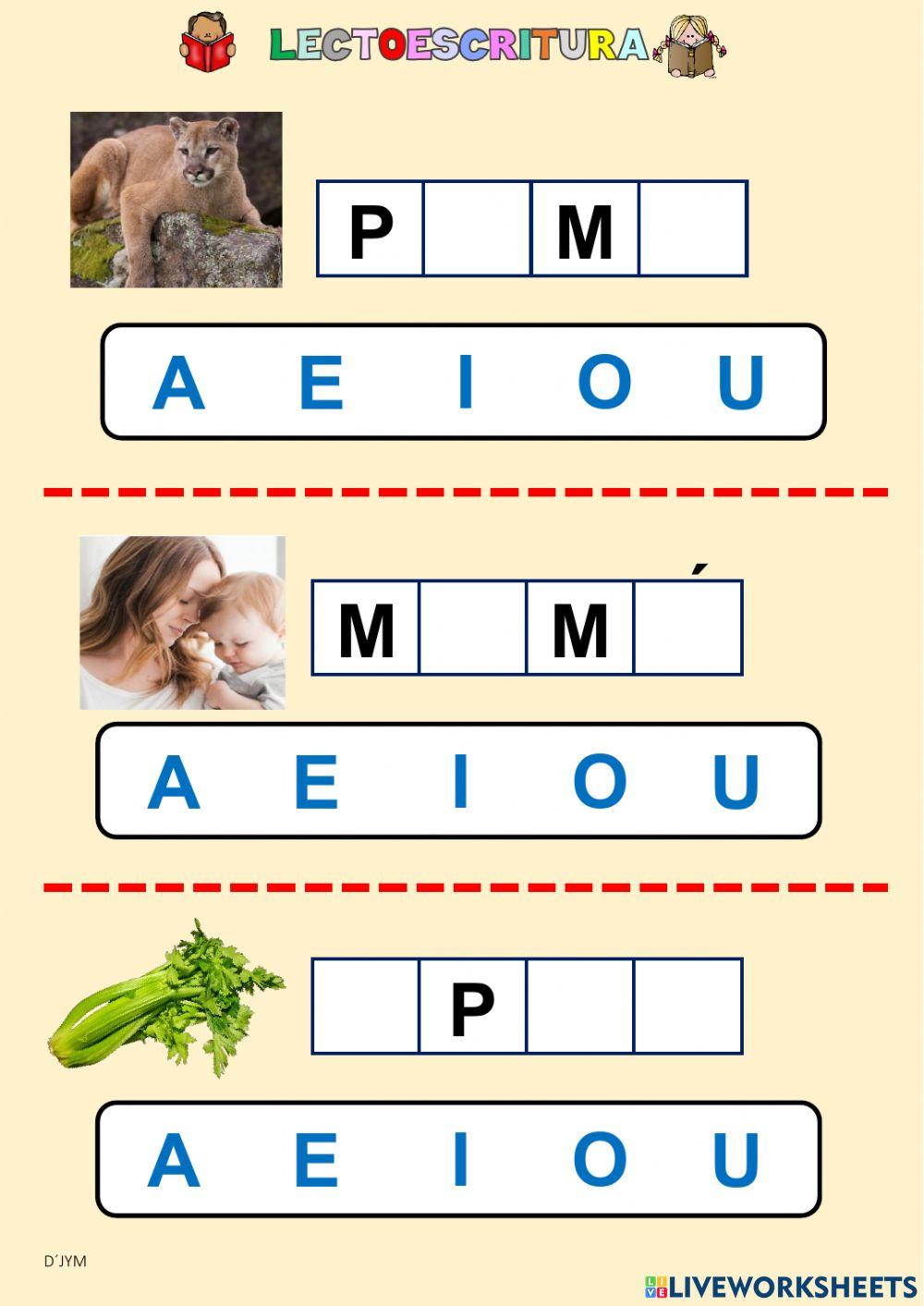 Letras M y P - Vocales.