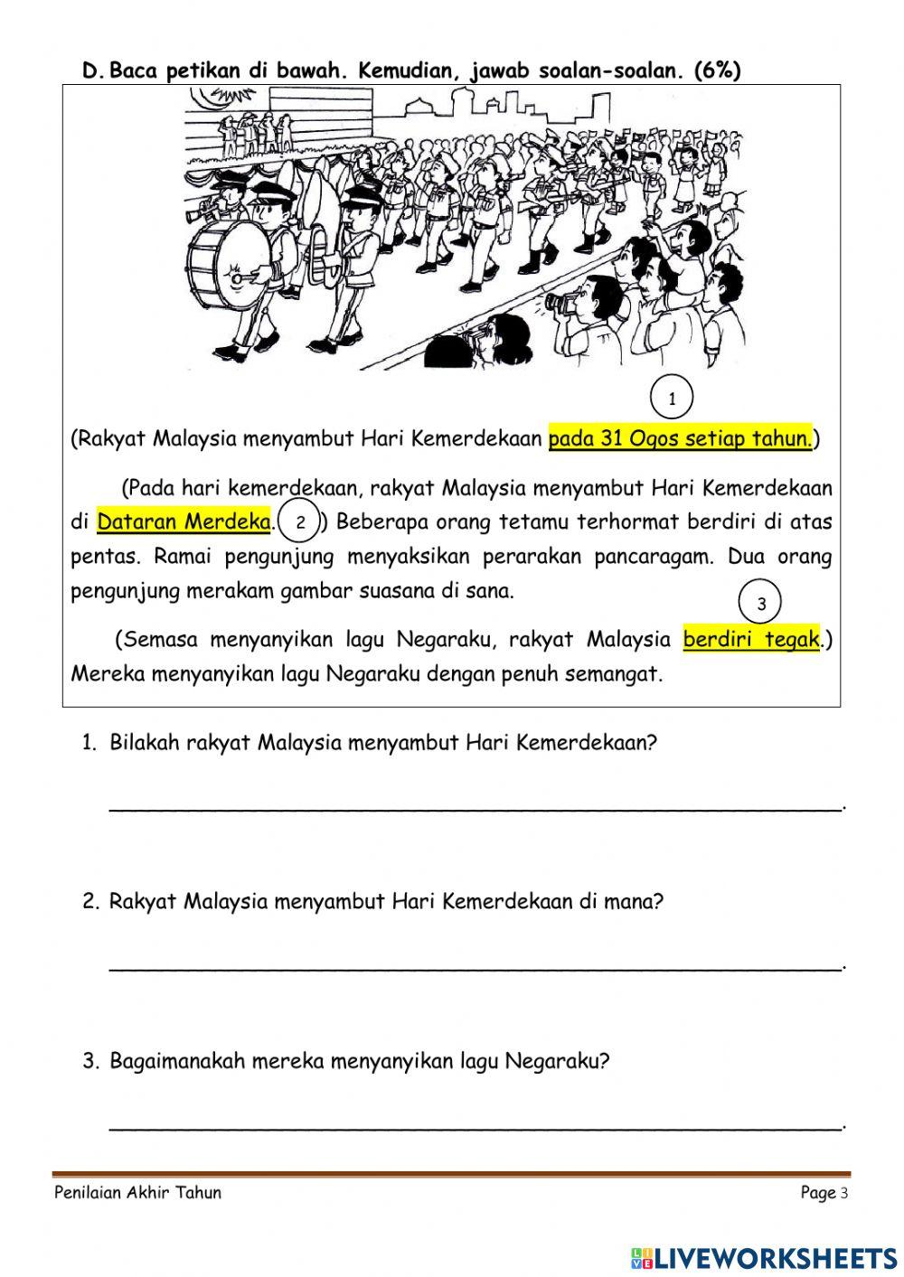 Penilaian Bahasa Melayu Tahun 1B