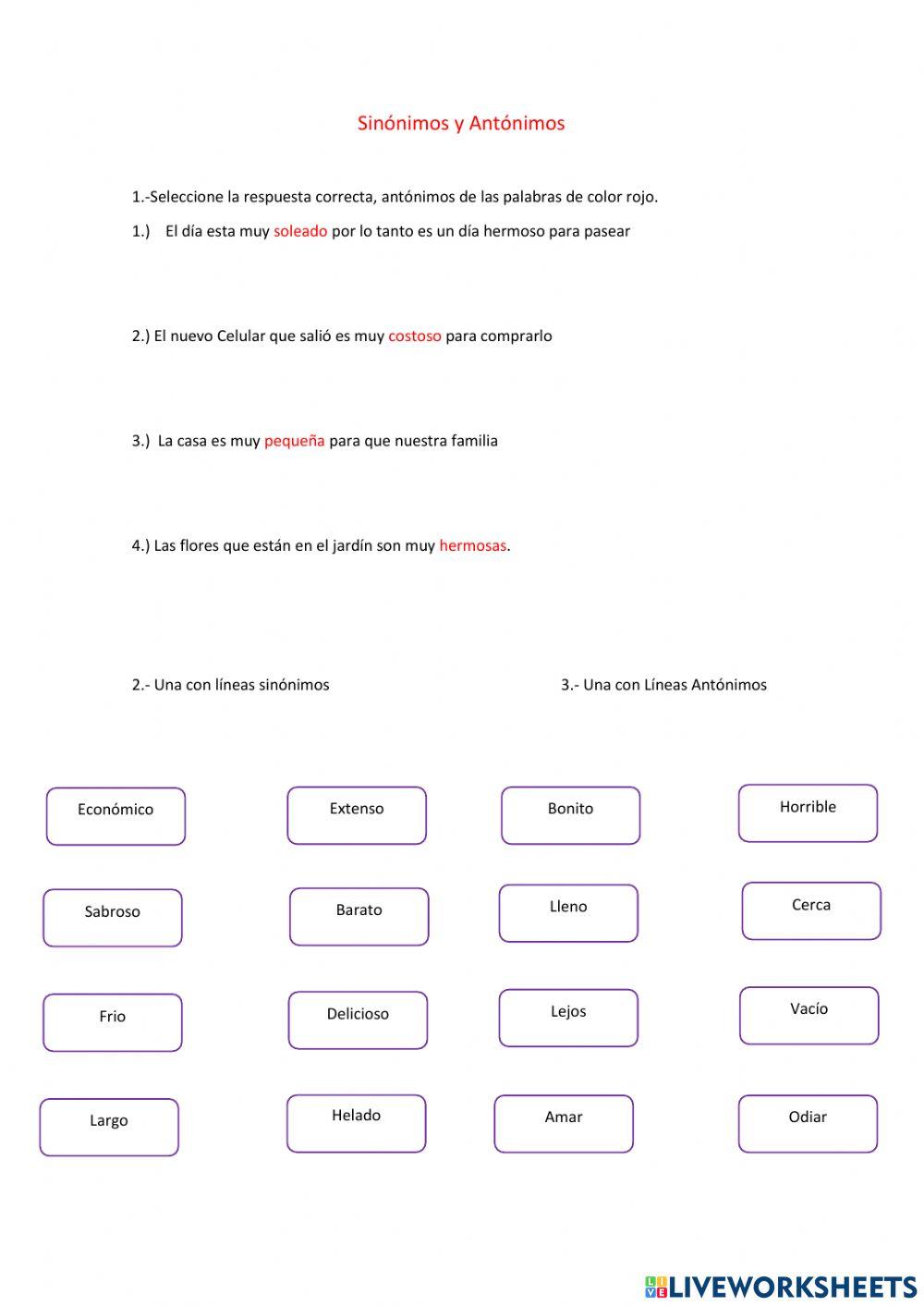 Sinónimos y Antónimos