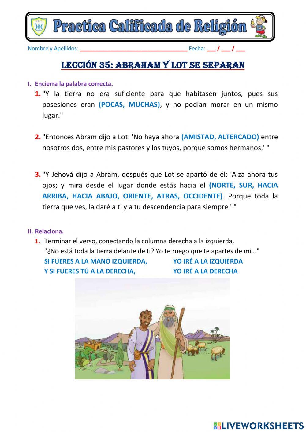 Lot y Abrahan se separan