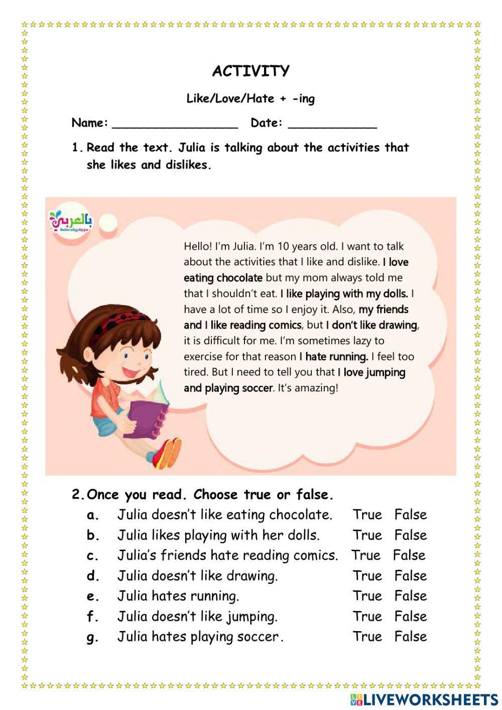1729126 like love hate gerund reading comprehension