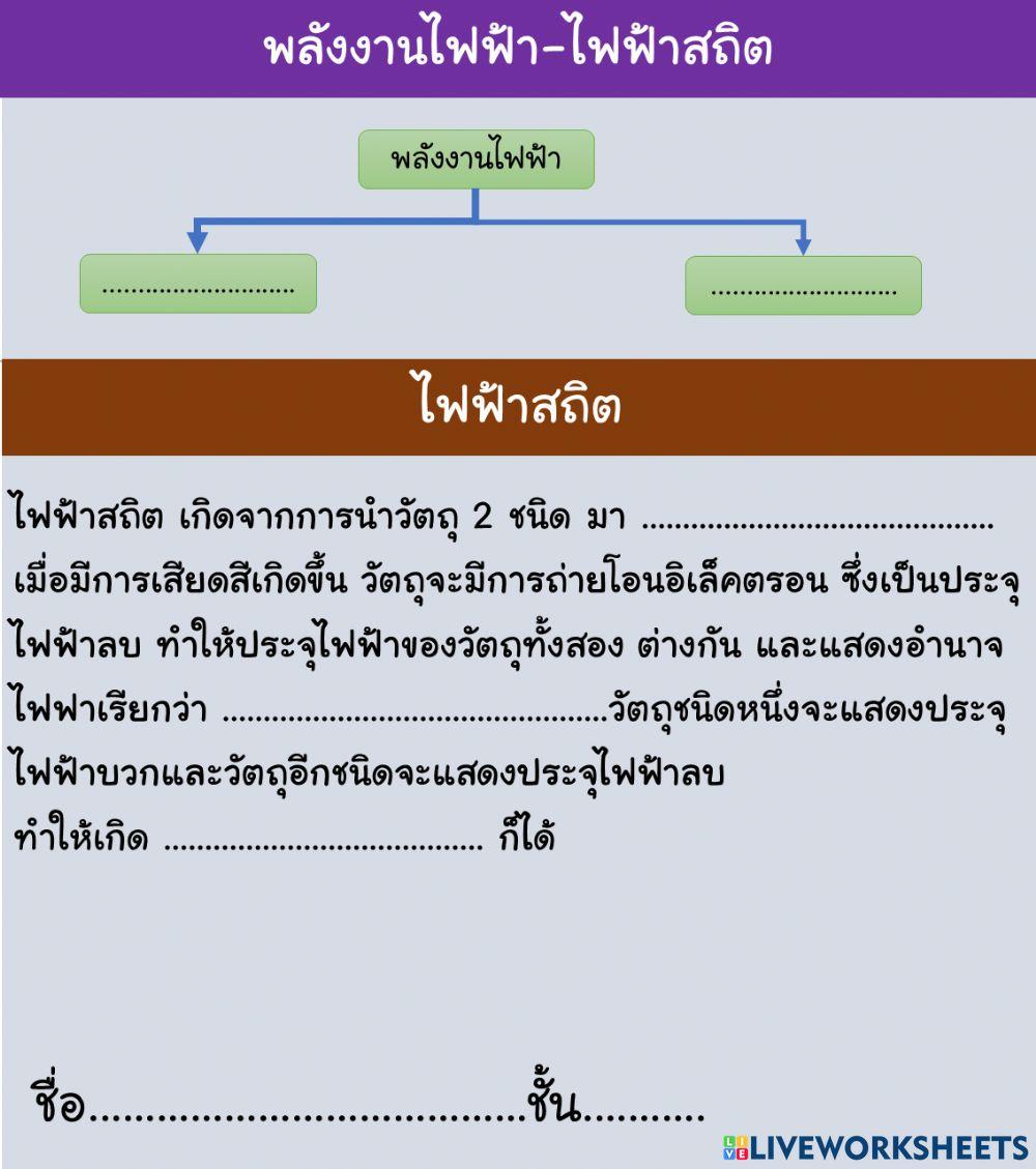 พลังงานไฟฟ้า-ไฟฟ้าสถิต