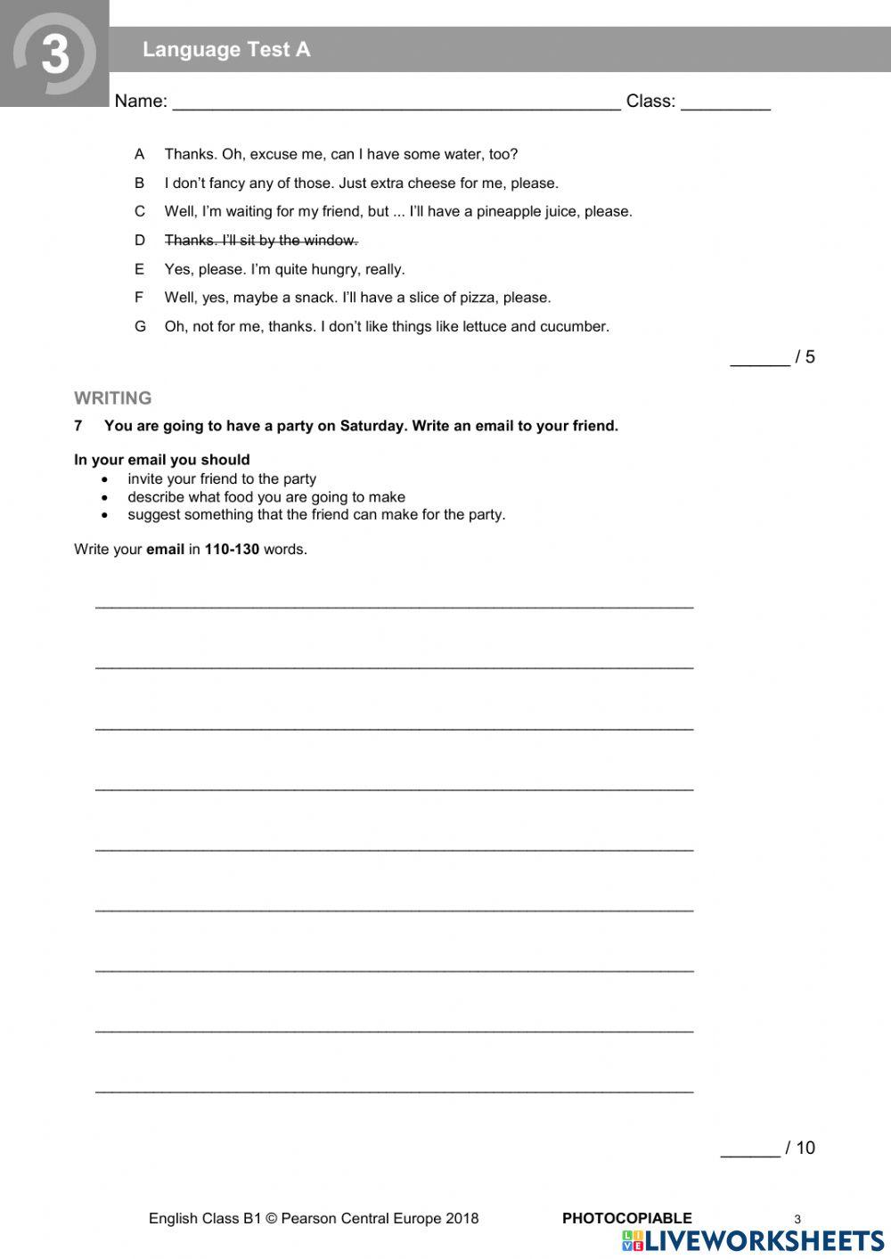 English Class B1 Unit 3