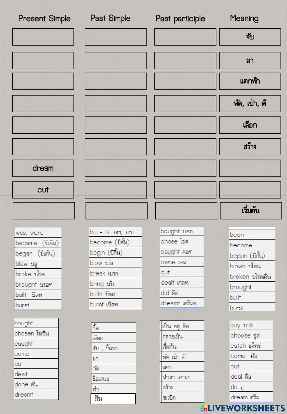 Exercise: Irregular Verb 1.16