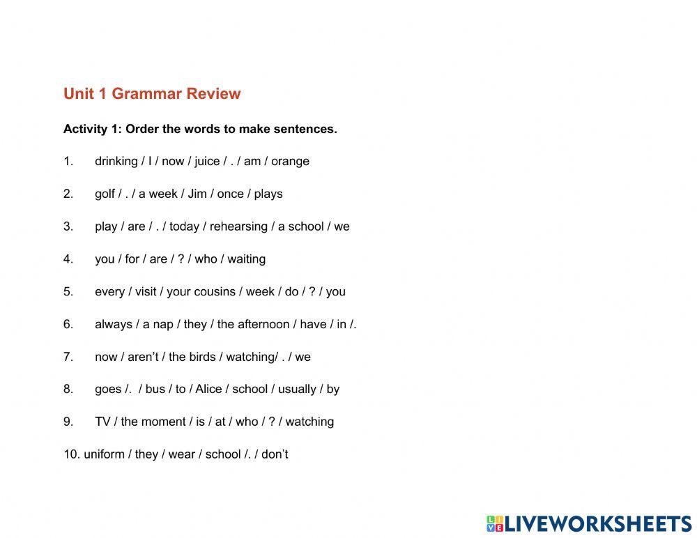 Unit 1 review Grade 5