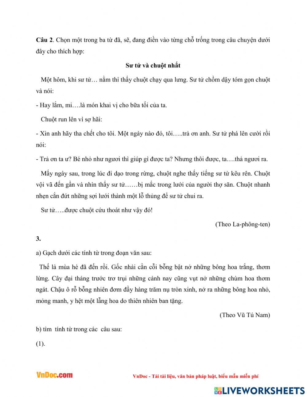 Luyện tập tiếng việt lớp 4