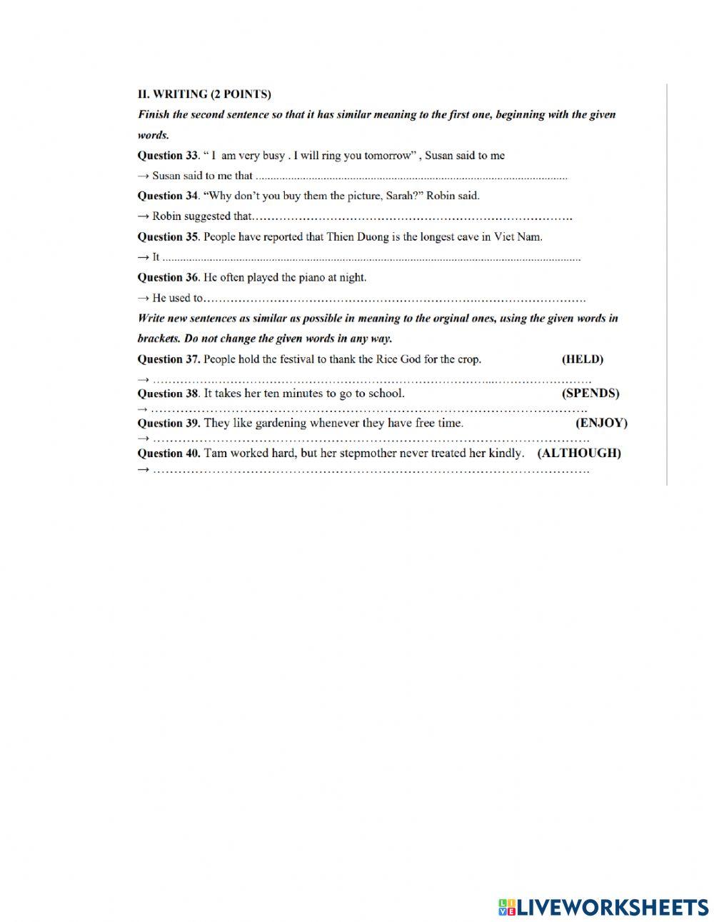 G9 First term Revision 9.1 Writing