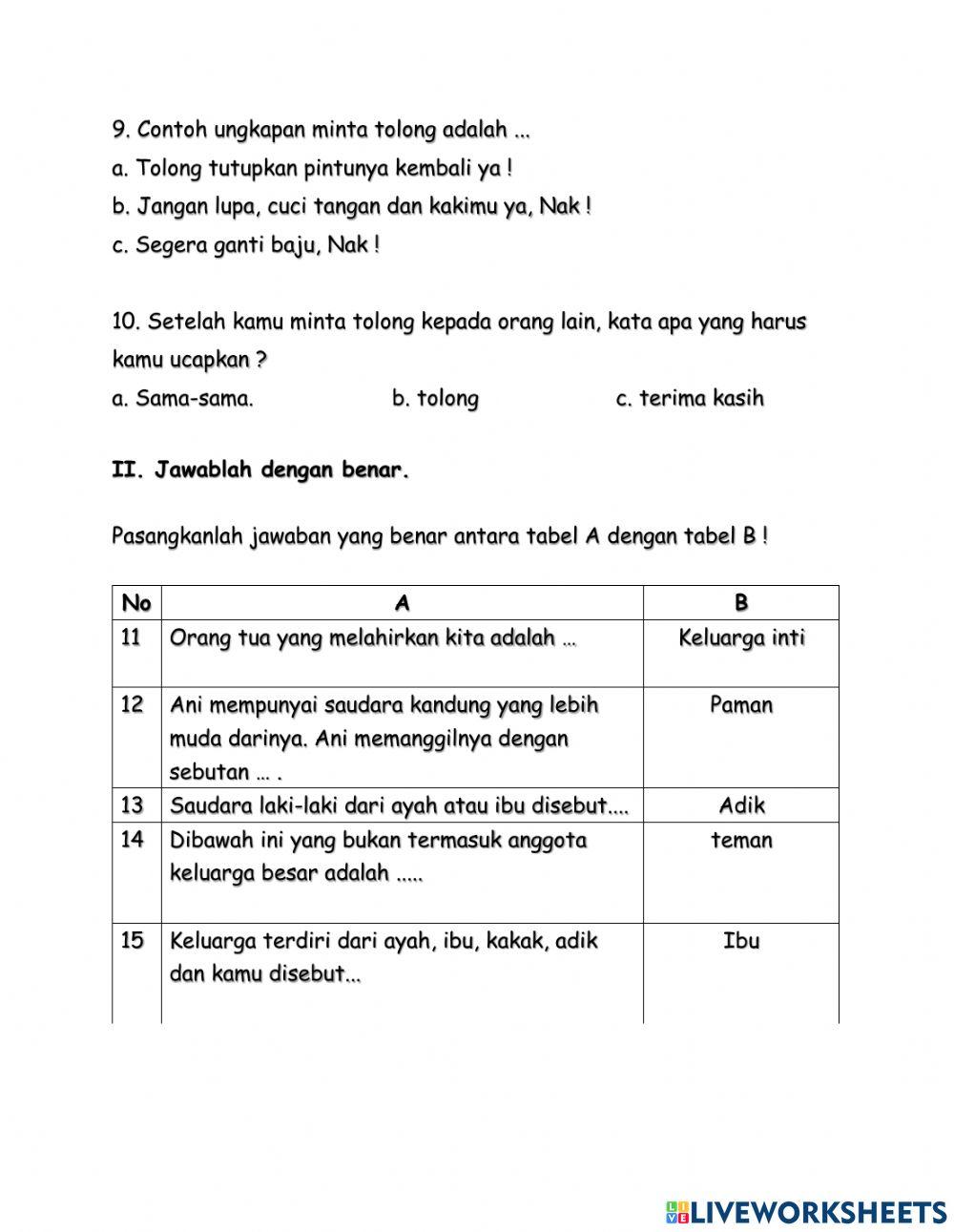 Bahasa Indonesia P1