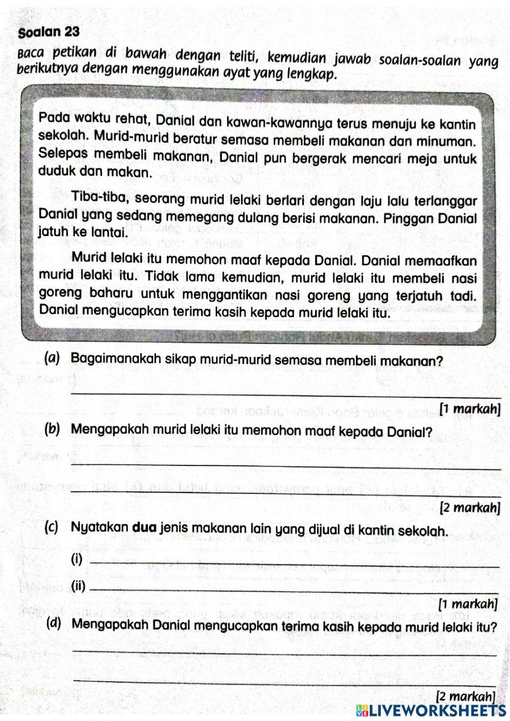Bahagian B - Penilaian PBD Bahasa Melayu Tahun 2