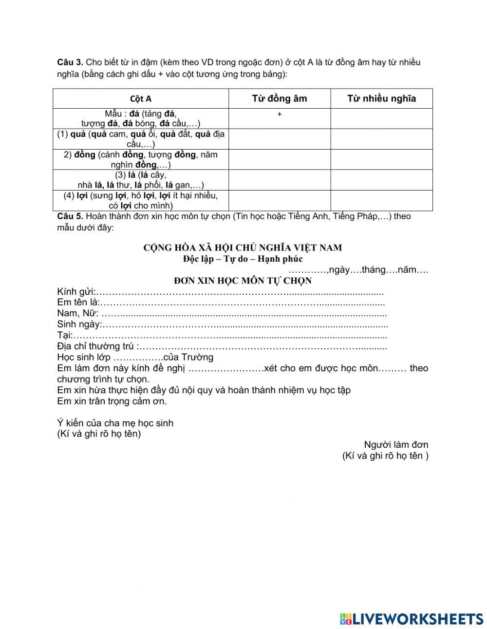 phiếu bài tập cuối tuần tiếng việt 5 tuần 17