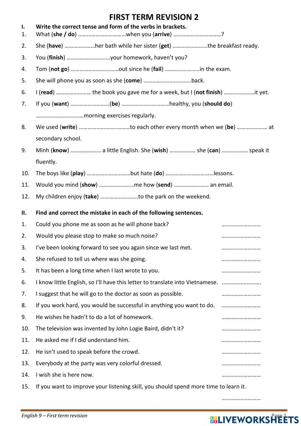 E9 - First term revision 2