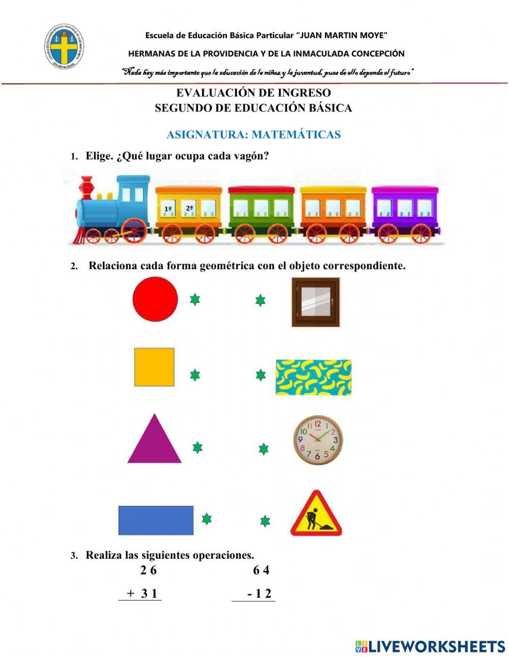 Evaluación de aspirantes a segundo