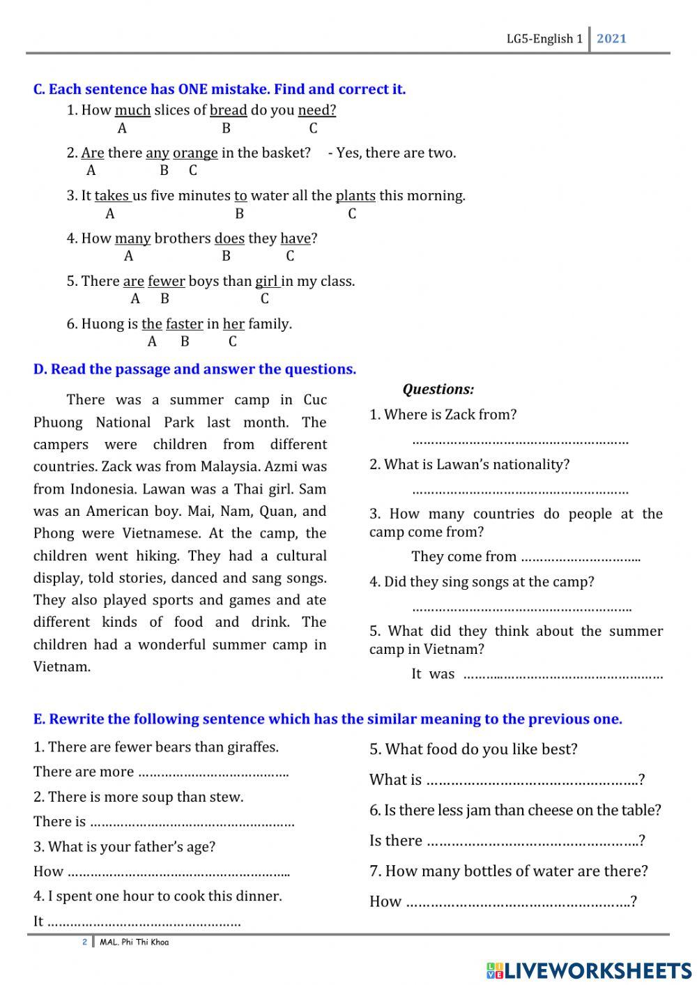 Let's Go 5 - English 1