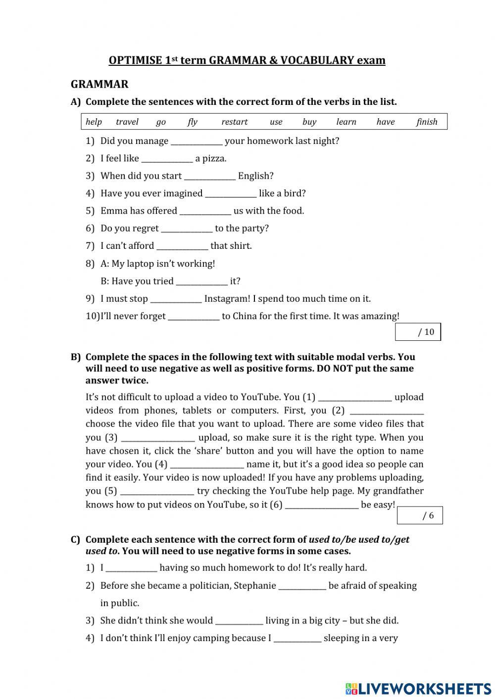 Optimise 1st term GR-VOC-WR exams