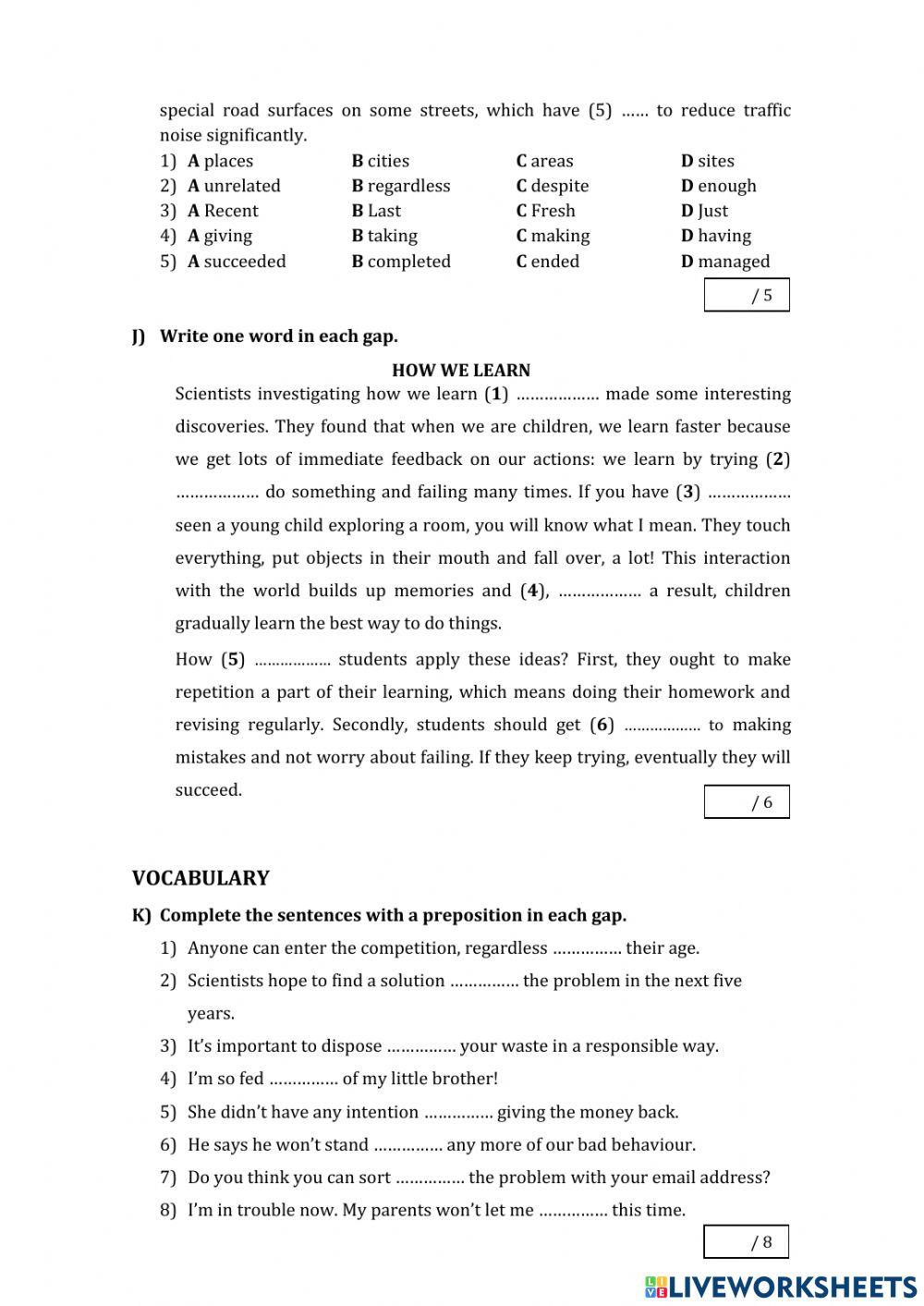 Optimise 1st term GR-VOC-WR exams