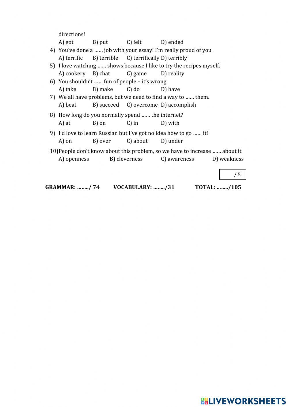 Optimise 1st term GR-VOC-WR exams