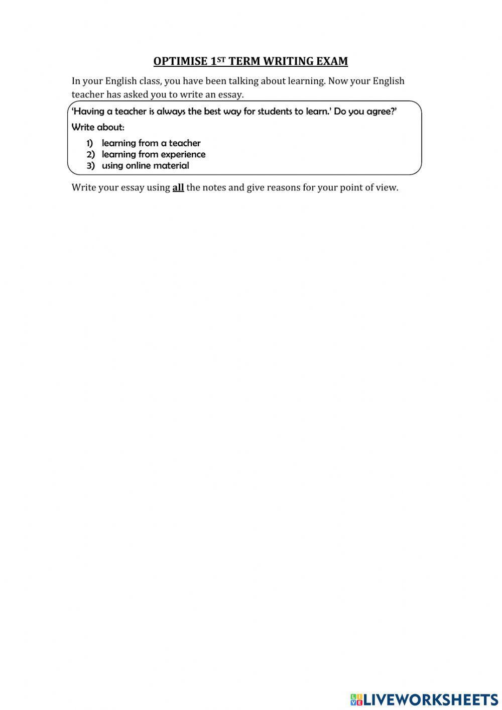 Optimise 1st term GR-VOC-WR exams