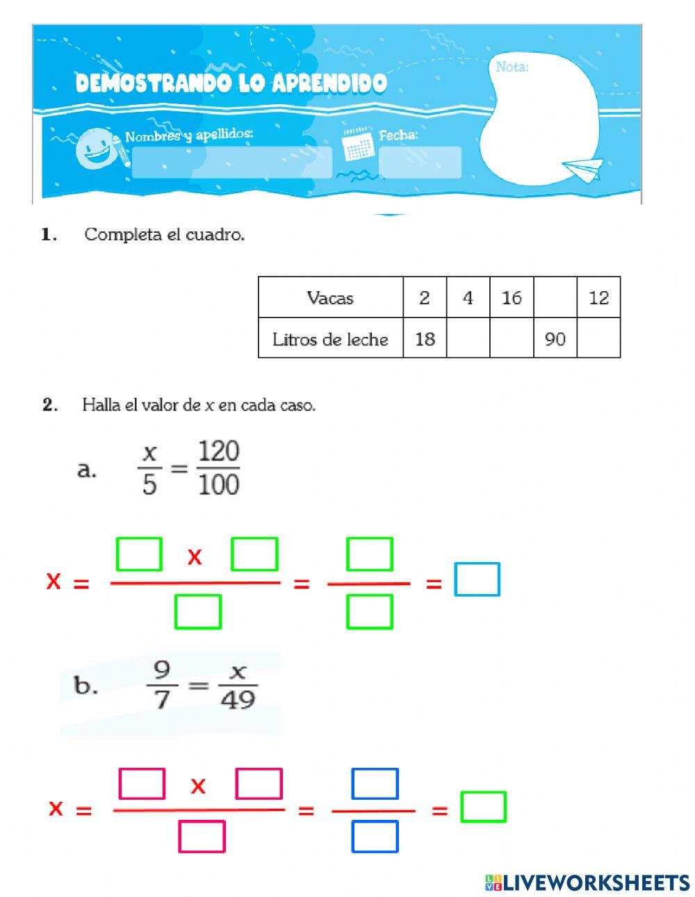 Práctica de aritmética