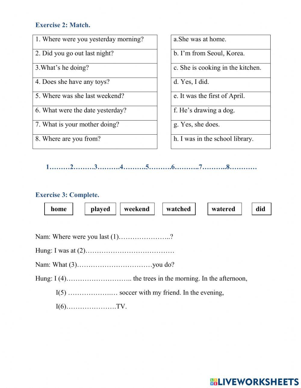 G4 unit 10 bài tập cơ bản