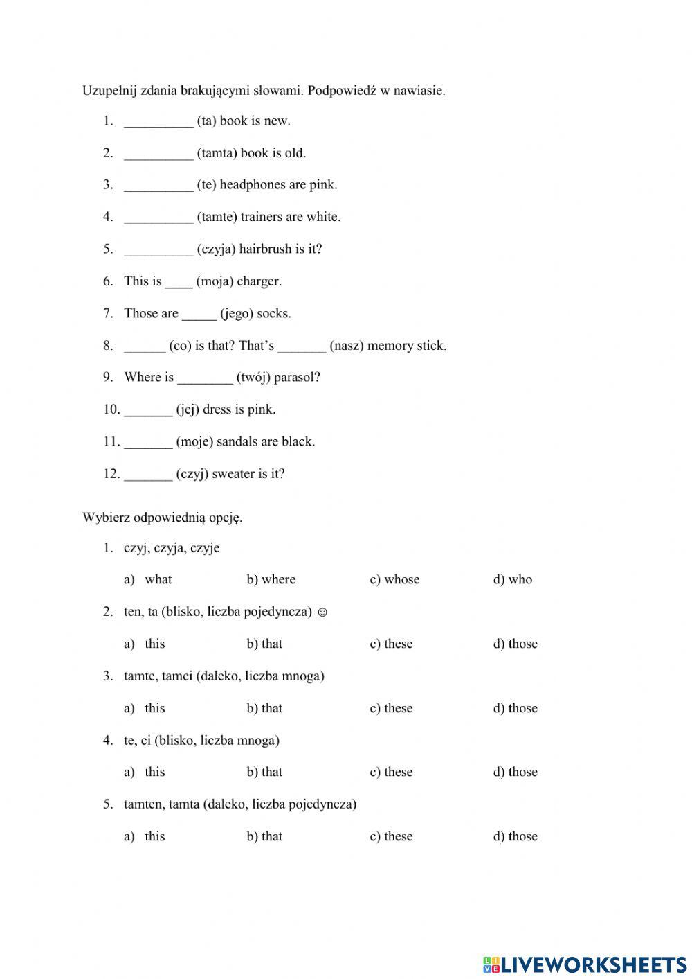 Possessions and possessives