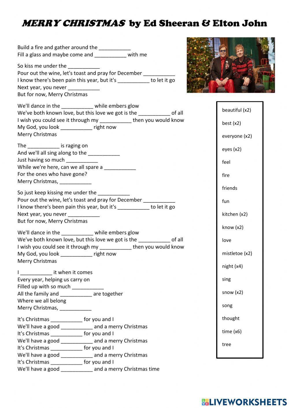 Song: -Merry Christmas- by Ed Sheeran & Elton John Song: -Merry Christmas- by Ed Sheeran & Elton John